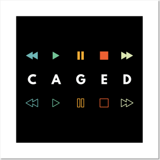 CAGED System Music Player Buttons Retro Colors Posters and Art